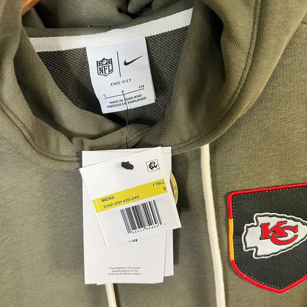 Nike Hoodie Kansas City Chiefs Salute to Service Mens Size S Green New Pullover